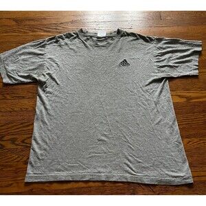 Vintage Thrashed Thin Adidas T-Shirt Mens M Gray Embroidered Logo 90s Y2K Grunge